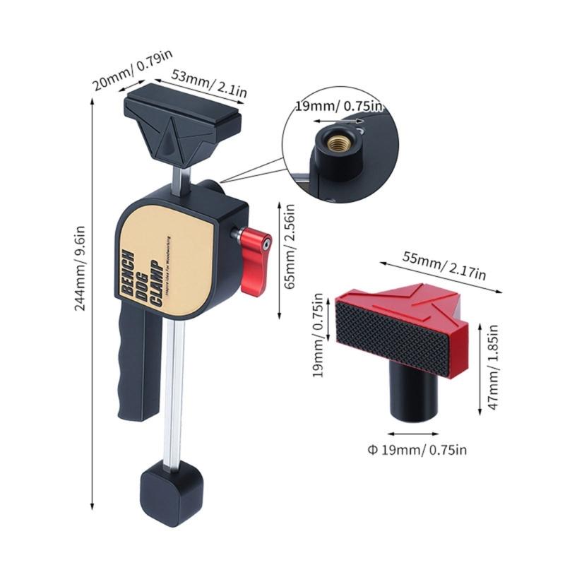Woodworking Table Clamp 19mm Mortise Tenon Manual Auxiliary Fixator Tool For Woodworking Projects Easy to Install