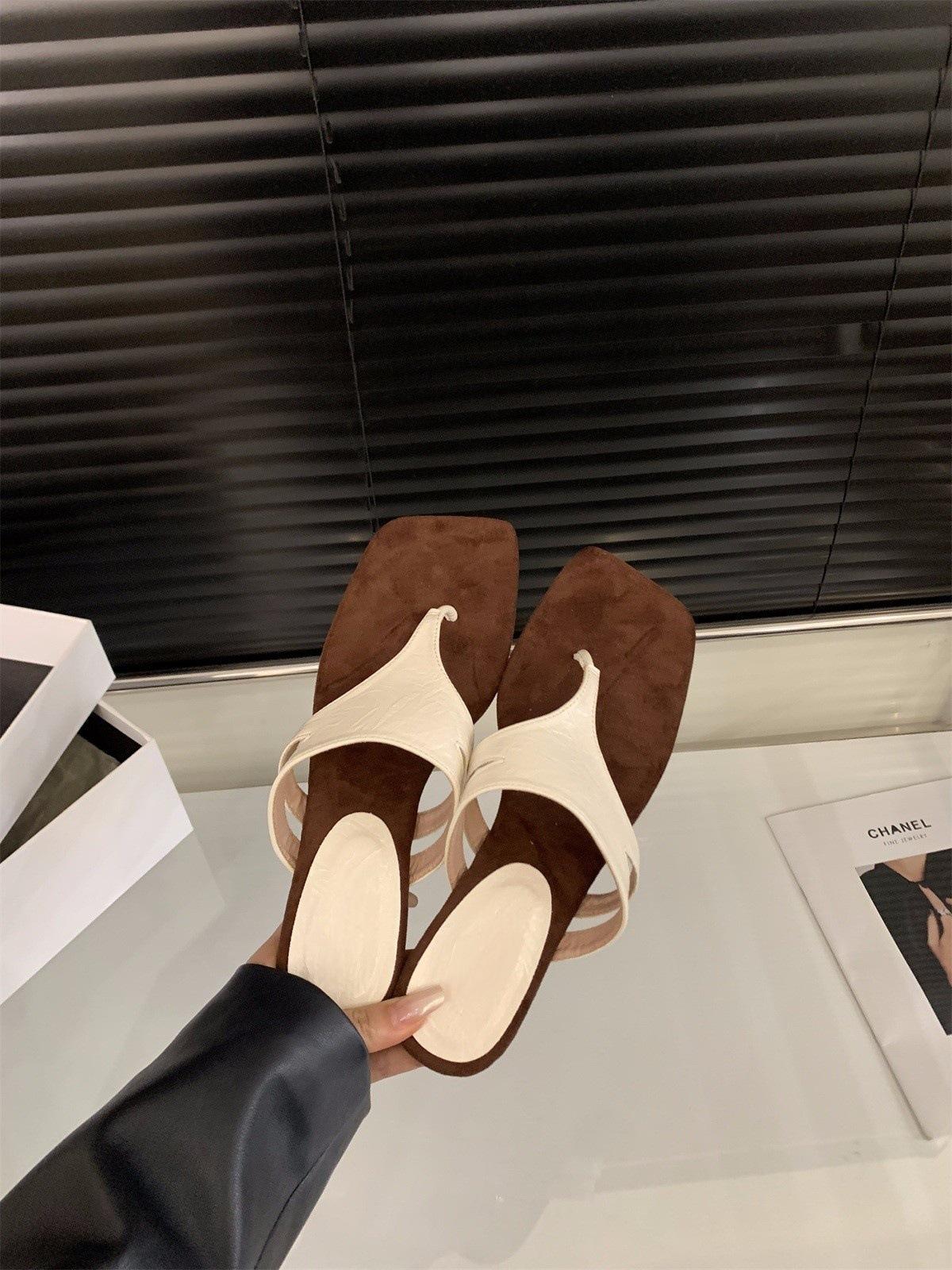 

Wedge heel flip-flop shoes women s shoes wear small sandals silver toe sandals 35 белый