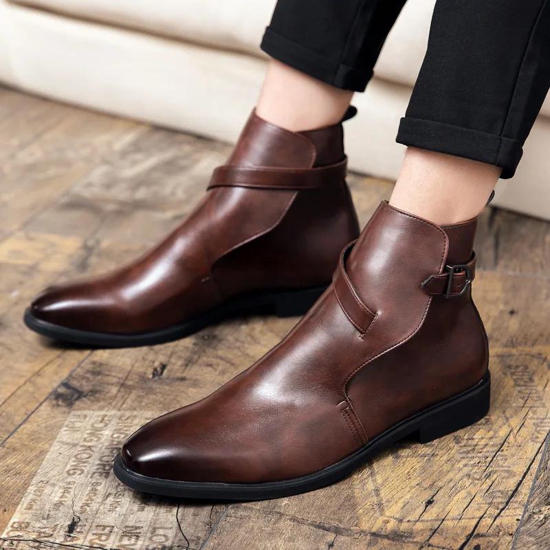 Neue Herren-Business-Casual-Stiefel für Herbst 2024 – Trendmode, große Größen 38–48