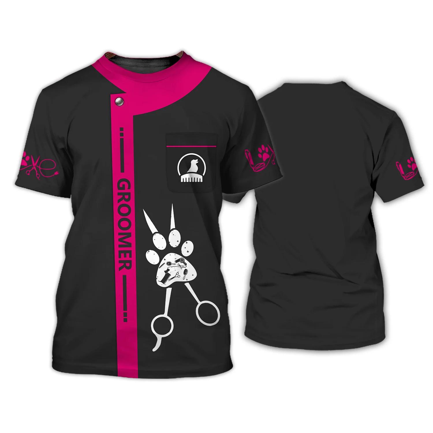 

Футболки для догляду за тваринами Стрижка собак і котів 3D-принт Вуличний одяг Чоловіки Жіноча мода Велика футболка Косплей Футболки Топи Уніформа Одяг M