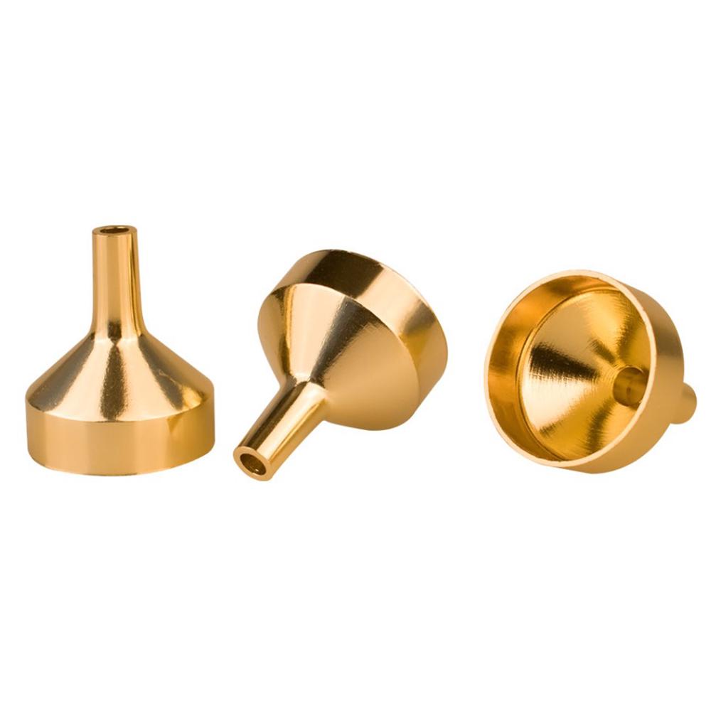 10 Pieces Mini Gold Funnel Aluminium Material For Filling Small Bottles Transferring Liquid Refill Perfume Essential Oil Lab