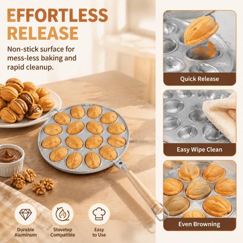 16 Holes Walnut Cookie Maker Non Stick Walnut Cookie Mold Nut Cookies Maker Holiday Cooking