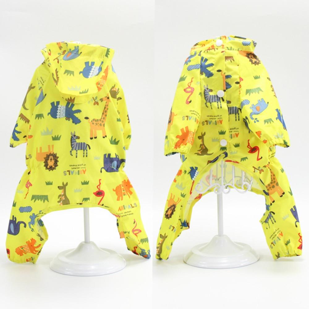 Cute Teddy Corgi Puppy Clothes Printed Pet Raincoat All Inclusive Four Feet