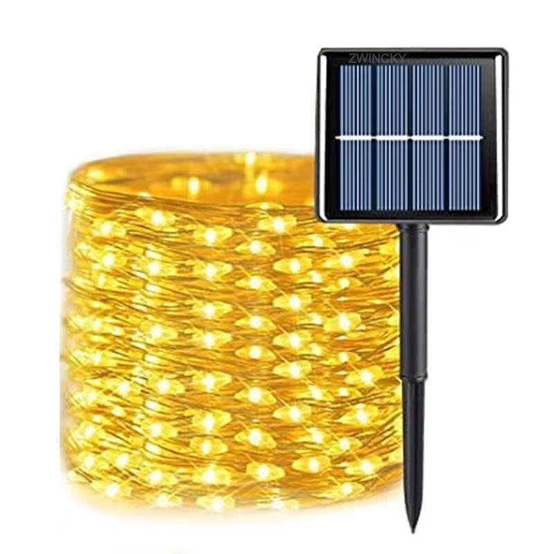 Solar Rope Strip Light Fairy String Garden Christmas Decoration Garland Xmas Solar Rope String Light Fairy Strip 32M/22M/12M/7M