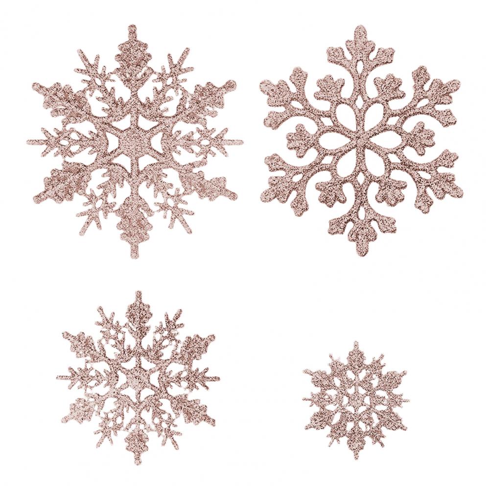 Christmas Tree Snowflake Ornaments Winter Decorative Snowflakes Glittered Snowflake Ornaments for Christmas Indoor Winter