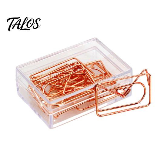 School Supplies for Organization 10PCS Rose Gold Metal Paper Clips, Decorative Cartoon Shape Cute Bookmarks Bookmarks, Creative Documents Organizers