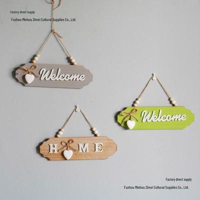Welcome Sign: Small Wooden Doorplate Decoration for Home & Business