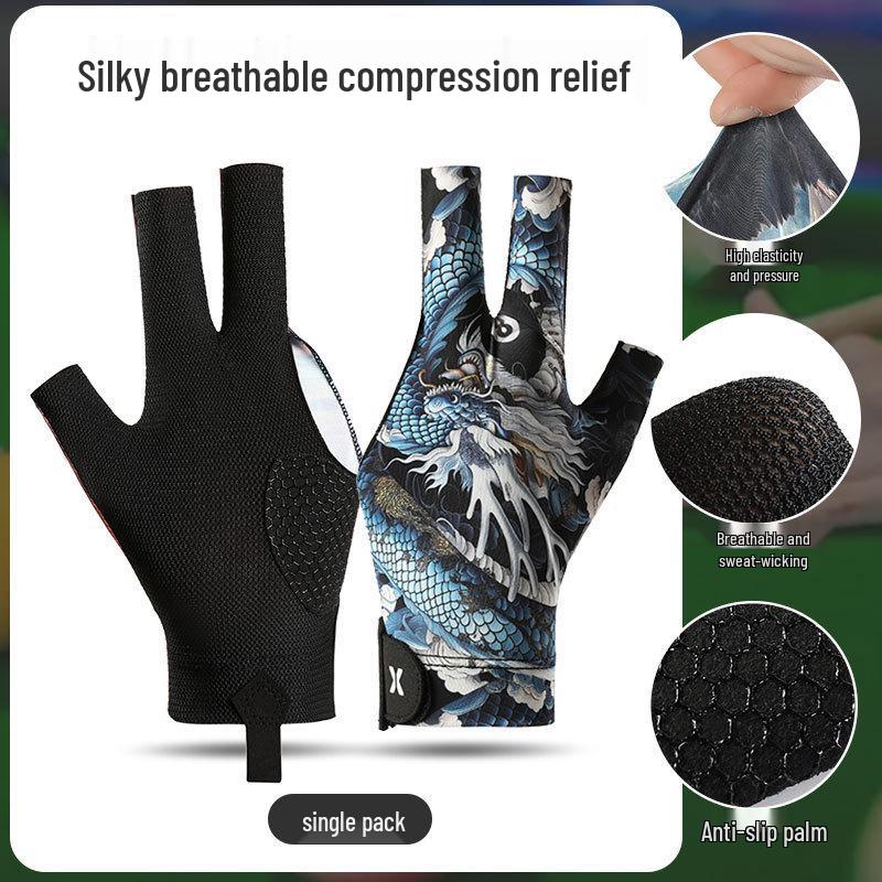 Lightweight Breathable Anti-slip Three-finger Snooker Pool & Table Tennis Gloves
