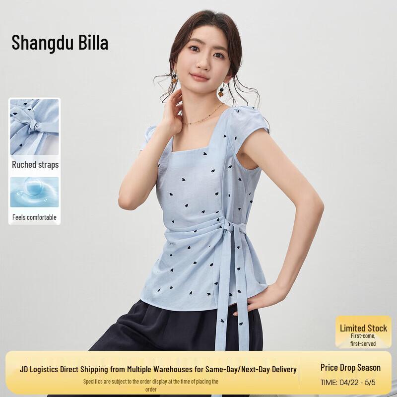Women s Korean Style Heart Print Chiffon Blouse XL