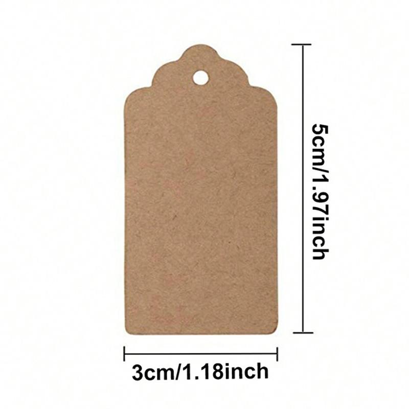 100PCS Blank Wave Kraft Paper Hanging Tag Cartoon Baking Label Holiday Party Invitation Cake Clothing Gifts Shop Paper Blank TMZ