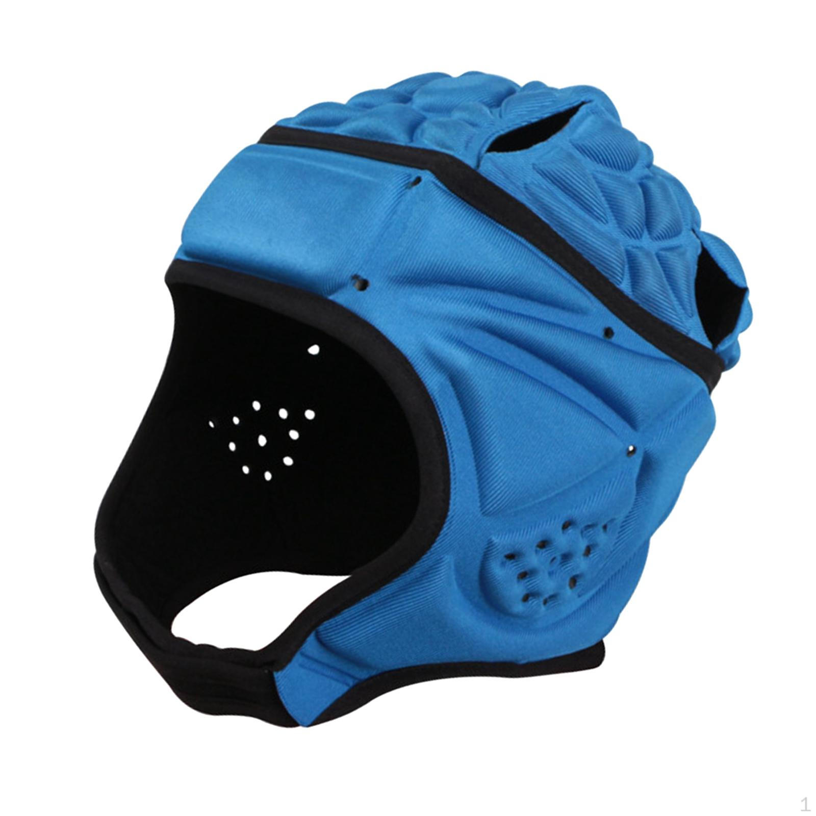 

EVA Sponge Football Hat Head Protector Unisex Soccer Elastic Adult Youth Rugby Headgear Medium синій