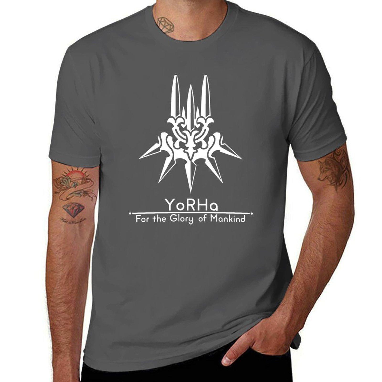 

YoRHa + Motto Black Background T-Shirt man tshirt cotton t shirt man T-Shirt 4XL