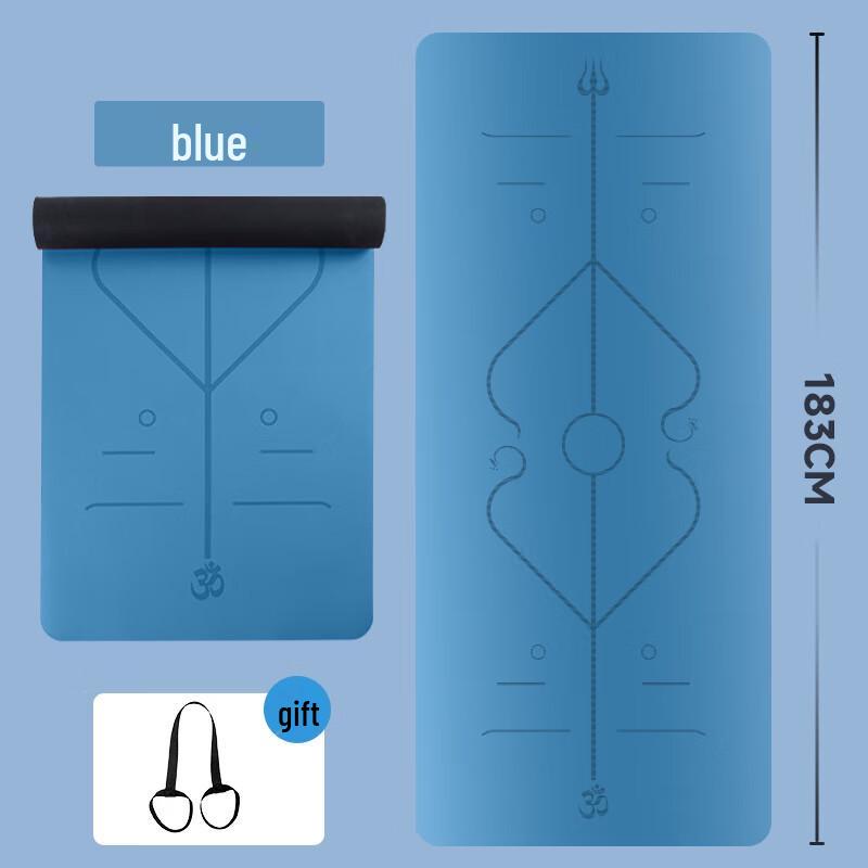 Нескользящий коврик для йоги Oeny с линиями выравнивания