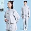 Longchan Embroidered Cotton Linen Taichi Long Sleeve Suit