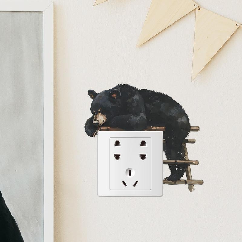 

Cute Animal Pattern Switch Wall Sticker Removable Waterproof Sticker for Bedroom Bathroom Living Room Decoration Switch Sticker