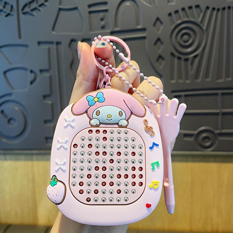 Magnetic Steel Ball Drawing Board Keychain - Cute Backpack Pendant or Car Key Accessory Gift.