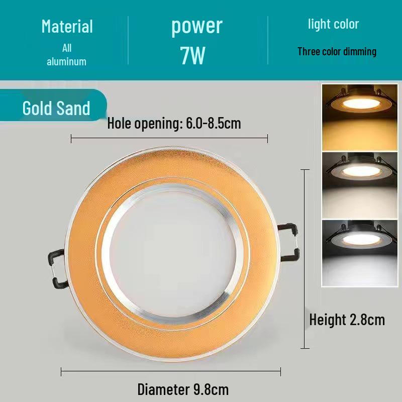 5W Dimmable Ceiling Downlight with 3-Color Settings