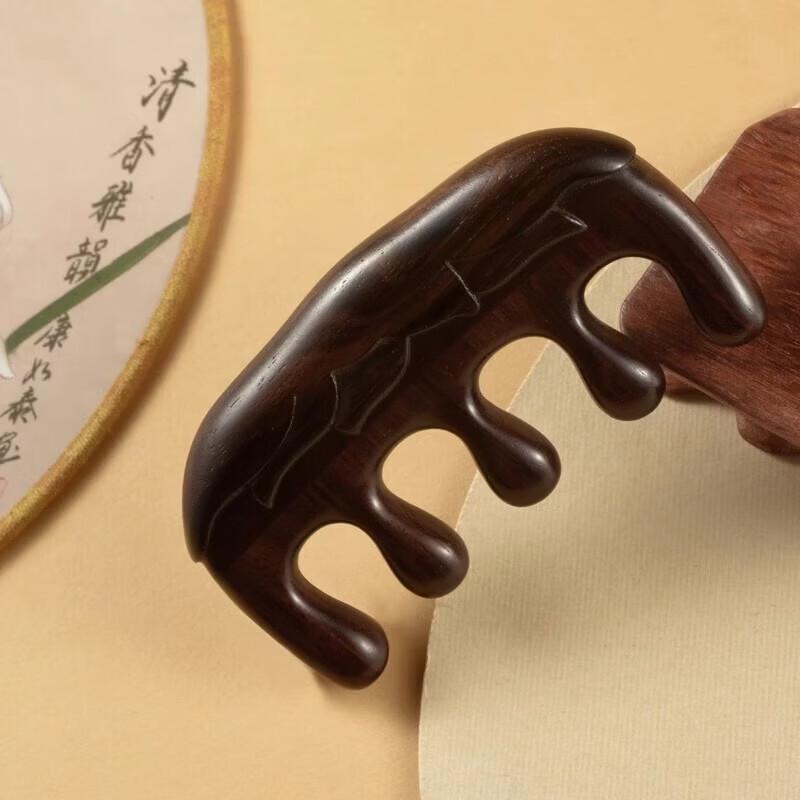 Tan Mujian Black Ebony Massage Palm Comb