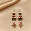 Exquisite Zircon Christmas Stud Earrings: Three-Pair Versatile Layering Set