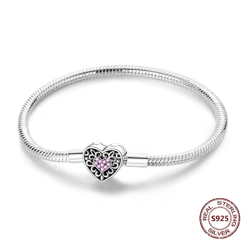 

925 Silver Bracelet Sun Moon Star Charm Sunflower Zircon Snake Chain Adjustable 17-20CM Jewelry Gift for Women 19cm