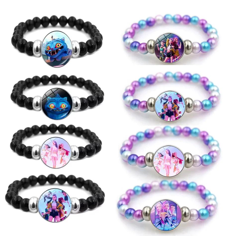 Bracelets Chasseurs de Démons Mode Filles Bracelet de Poignet Perlé Mignon Personnage de Dessin Animé Bijoux Accessoires Enfants Cadeau de Noël Jouets