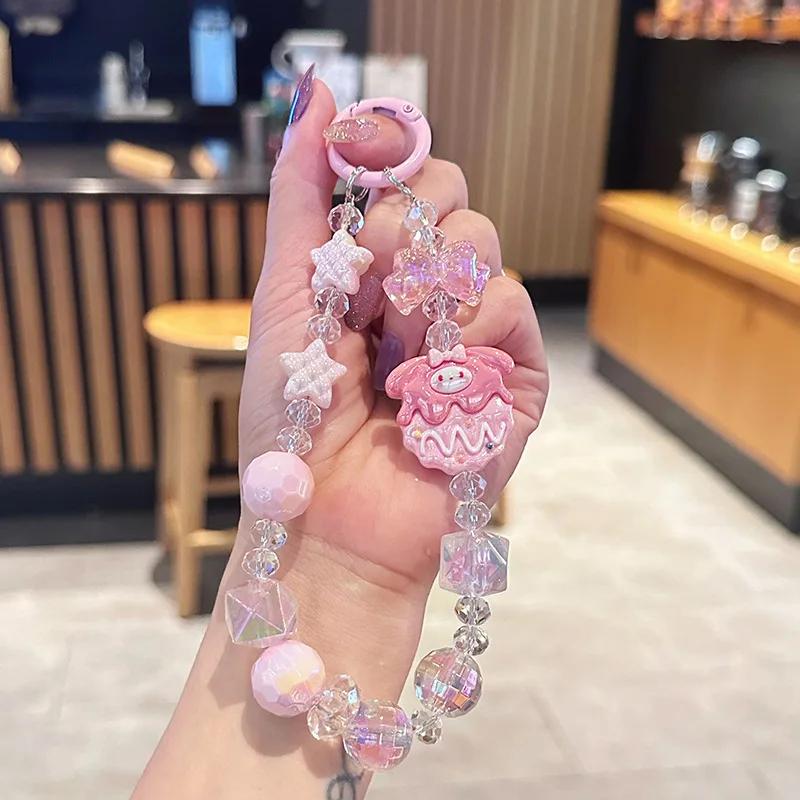 Cute Sanrio Hello Kitty Melody Kuromi Pochacco Cinnamoroll Phone Chain Keychain Pendant Charms Backpack Decoration Gifts