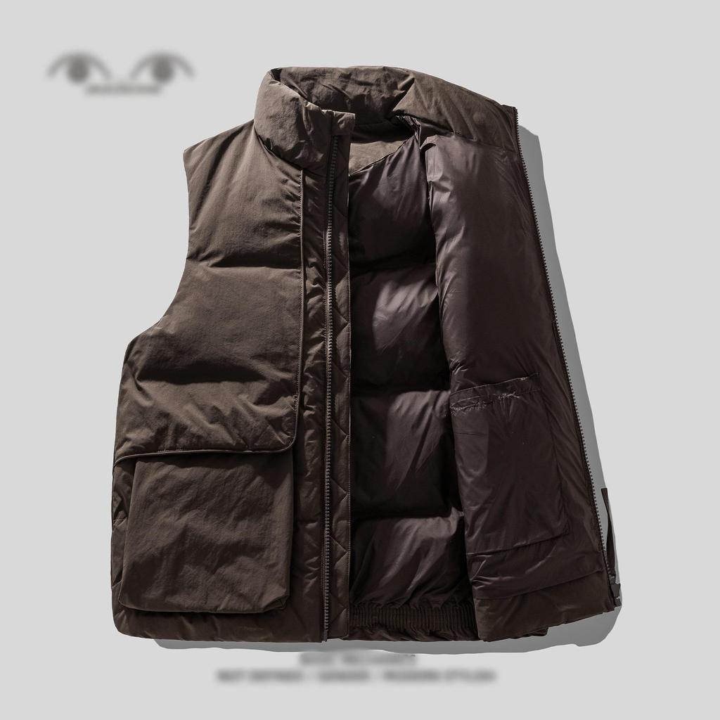 Goose Down Men's Lightweight Vest - Trendy, Warm, High-End Outerwear for Spring, Autumn, Winter.