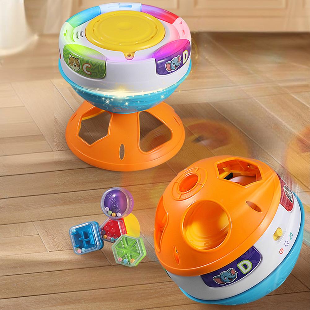 Musical Rotating Toys For Infant Hand Clapping Drum Shape Matching Learning Toys Christmas Birthday Gifts For Boys Girls