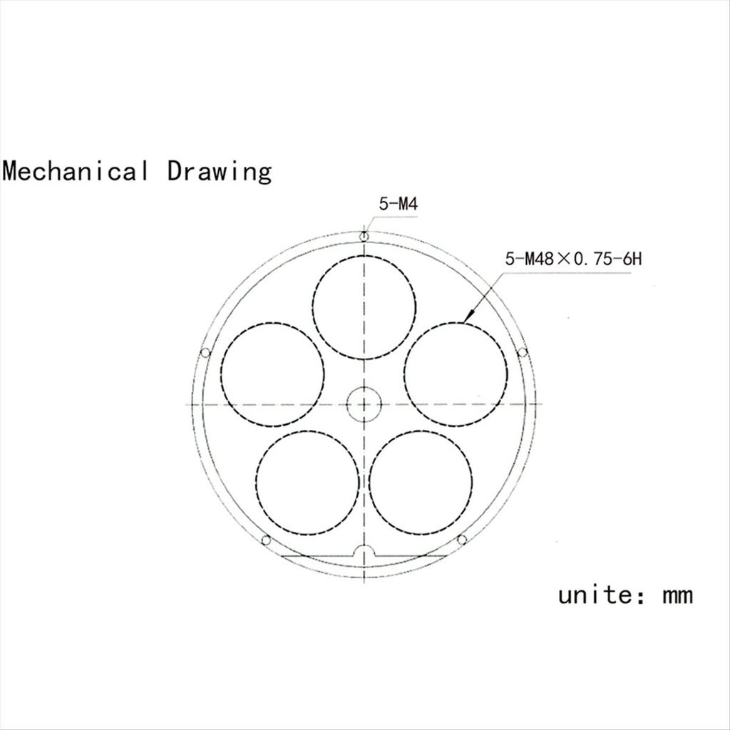 Telescope Filter Wheel Metal Filter 5 Positions for Telescope Eyepiece for Astronomical Telescopes 2inch