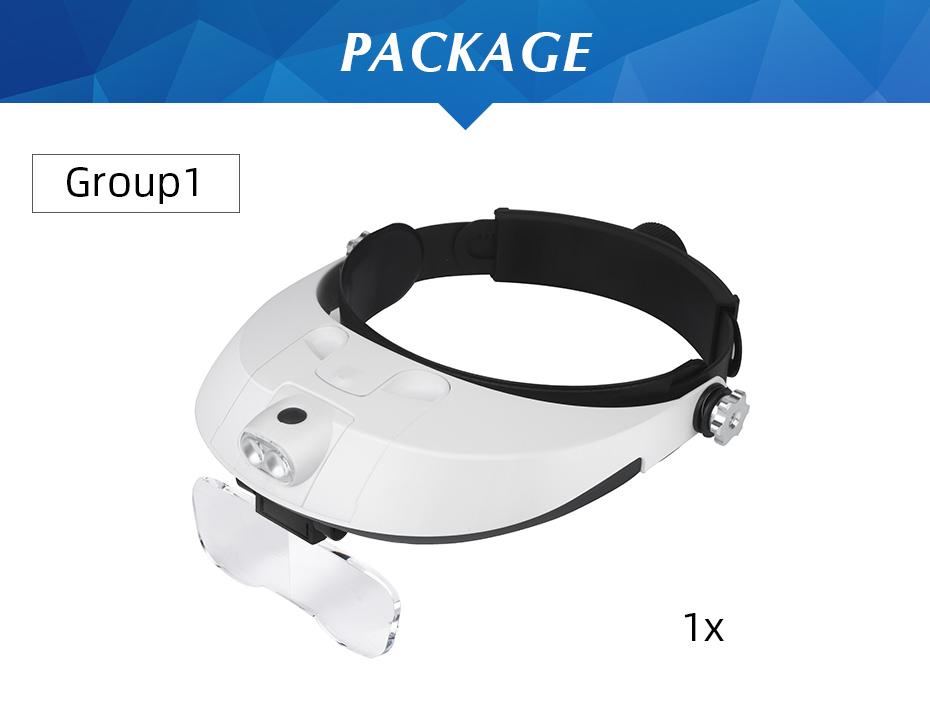 TUNGFULL Magnifier headband glasses magnifier binocular glass headset magnifier glasses with light wearing style Repair Tool