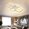 Modern LED Ceiling Lights Square 4 Heads Black And White Decorative Lamps For Bedroom Living Room Study Dining Room Home Fixture