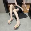 2025 summer new niche design flower slippers women's fashion versatile flat-bottomed cool slippers one-word slippers women