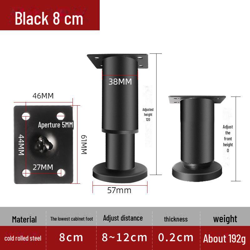 Adjustable Telescopic Sofa & Table Legs - Round Height-Adjustable Cabinet, Coffee Table, & TV Stand Support.