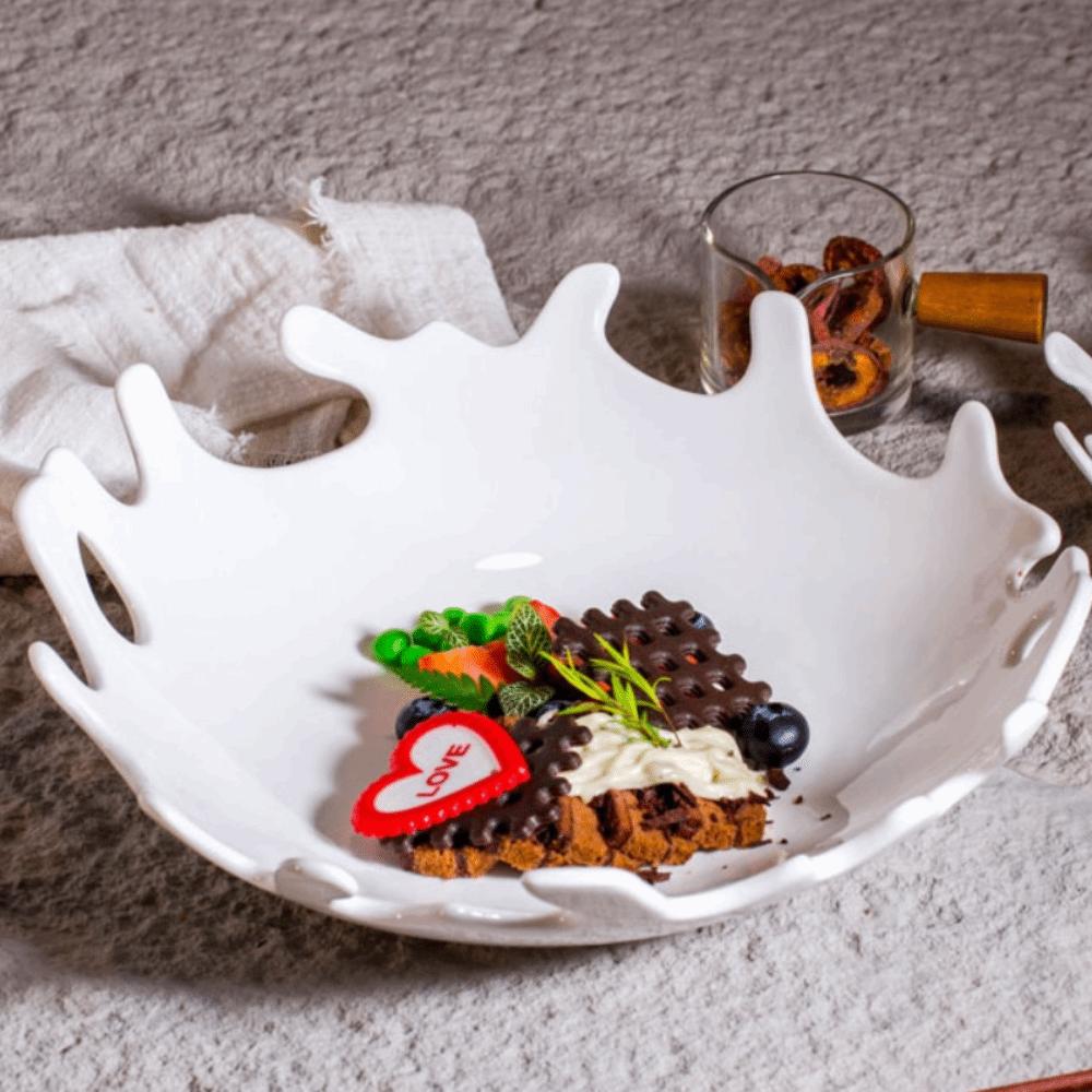 Nordic Style Coral Design Ceramic Salad Plate Heat-resistant Snack Tray  Restaurant
