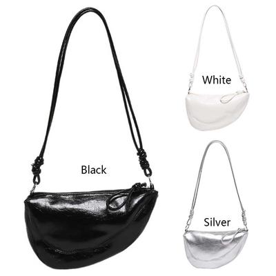Designer Crescent Bag PU Leather Elegant Shoulder Bag Solid Color Fashion Hobo Bag Shoulder Purse