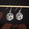 Hot Style Thousand Single Engraving Wave Earrings Fashionable Retro Womens Earrings
