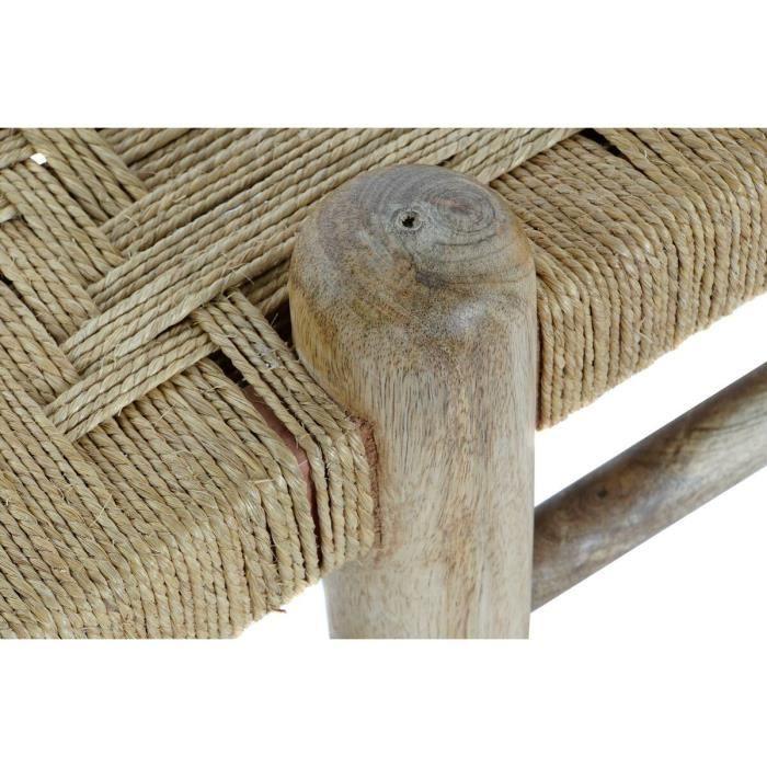 Banquette - Rotin - Bois De Manguier - Blanc - 102 X 47 X 41 Cm