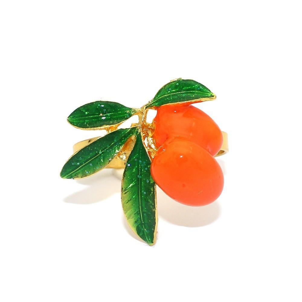 

6 шт. креативные кольца для салфеток с фруктовым лимоном, металлические держатели салфеток для украшения стола и аксессуаров для новогодних украшений оранжевый