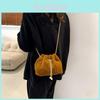 Trendy Stylish Bucket Bag For Women In Black White Khaki And Brown Plush Material