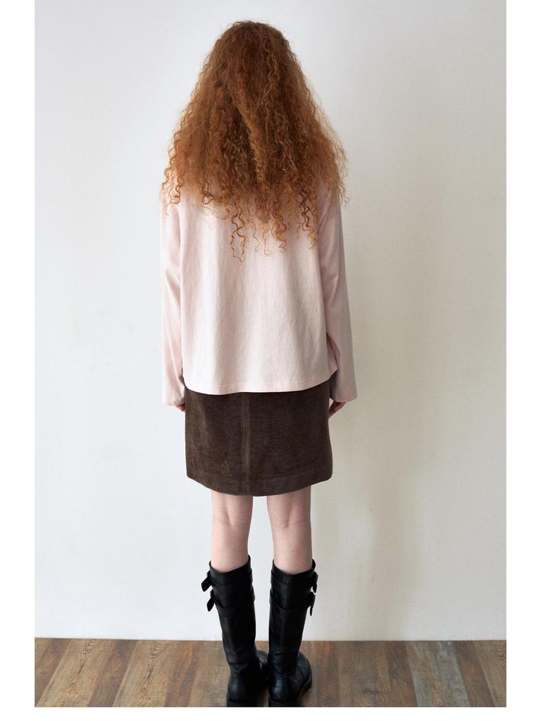 Dai He Early Spring Casual Color Block Horse Print Long Sleeve T-Shirt