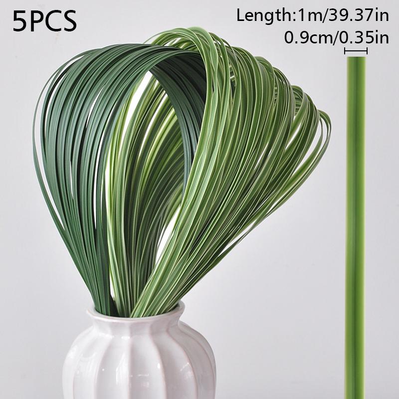 

5 шт. Імітація листя трави Квіткова композиція Реквізит для фотографії Композиція в горщику Різні розміри 0.9cm