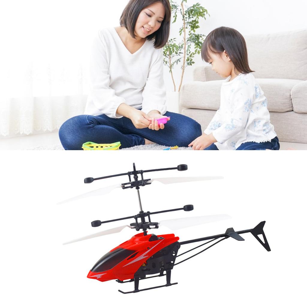 Induction Helicopter Toy for Beginners USB Charging Automatic Rise RC Aircraft Toy Flying Toy for Daily Play Red