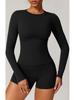 Set Yoga da Donna ad Asciugatura Rapida: Top a maniche lunghe slim fit e pantaloncini con tasche