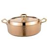 Copper Chafing Dish Hammered Ramen Soup Casserole Pan Lid Multifunctional Even Heating Suitable for