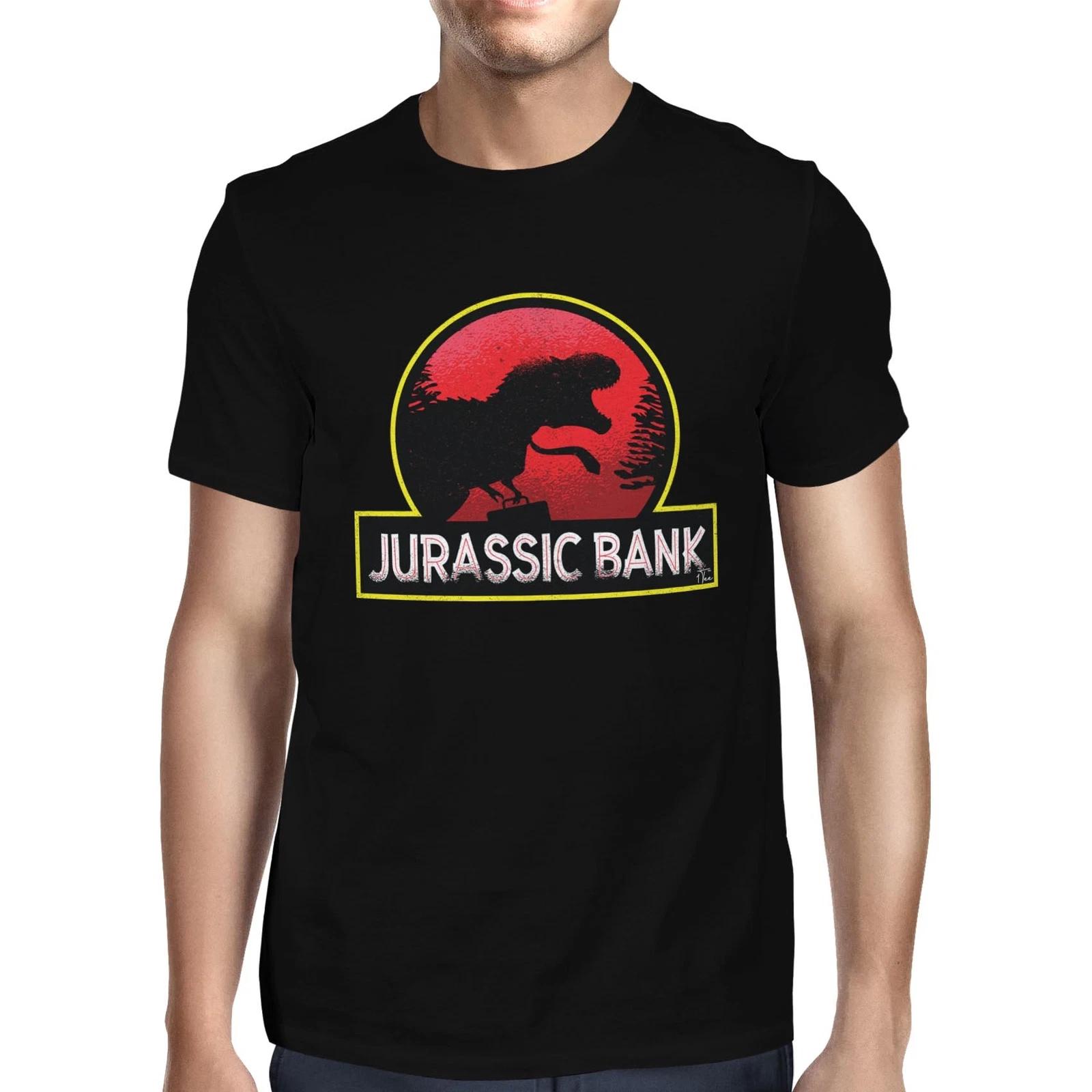 1Tee Mens Jurassic Bank Dinosaur T-Shirt S