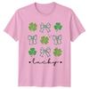 Lucky Unisexs TShirt Clover Pattern St Patricks Day Gift For Her
