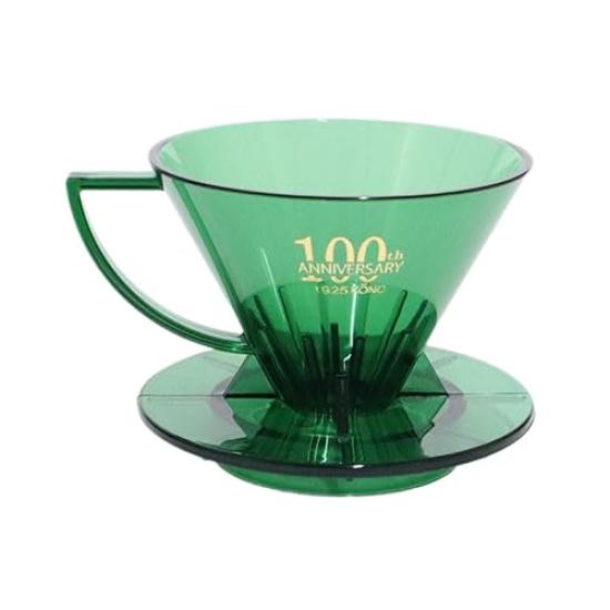 Kono Style Coffee 2024 Winter 100th Anniversary Limited Edition [Meimon KONO] Dripper, Color, 1-2 Cups, Transparent, Clear, Green, MDN-21TGR100