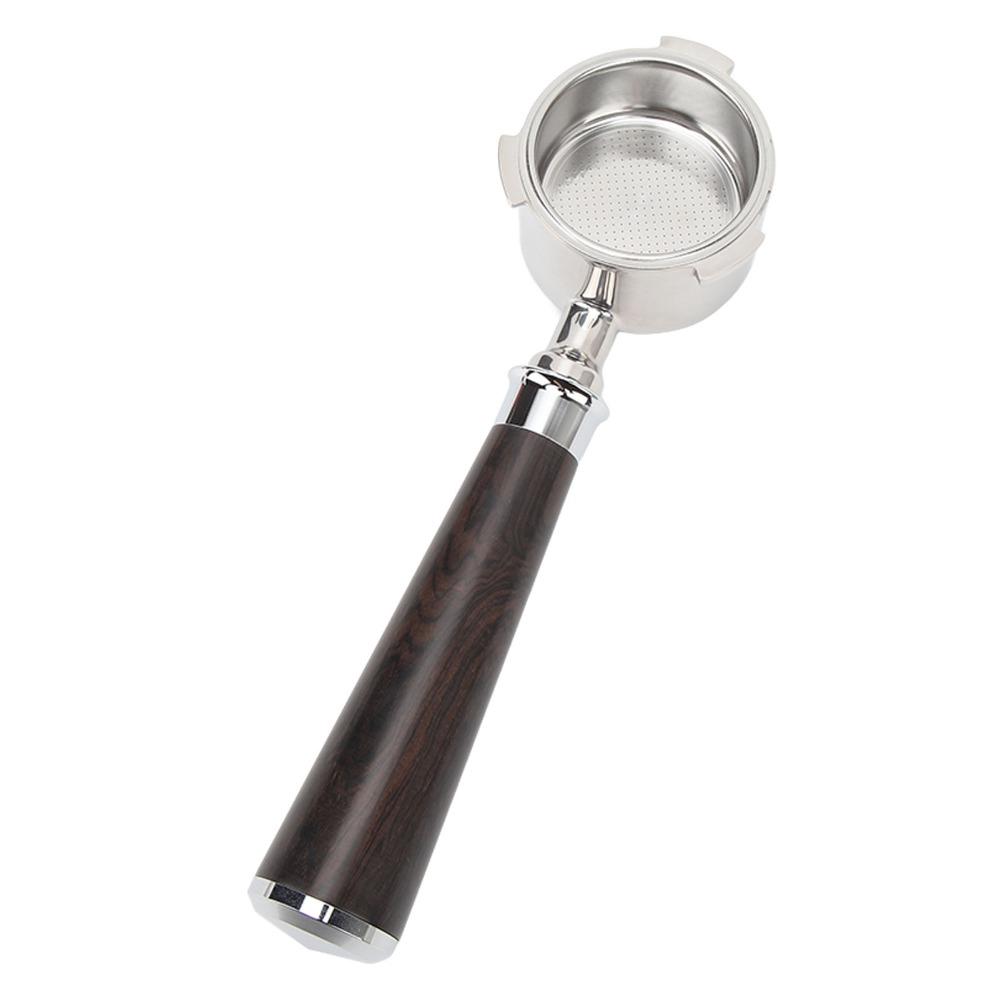 Stainless Steel and Wooden Handle Bottomless Portafilter for Delonghi EC0680 Espresso Brewing