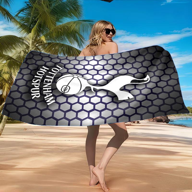 Toalla de Playa de Microfibra con Diseño del Escudo del Tottenham, Suave y Absorbente, Secado Rápido, Ideal para Viajes de Verano, Esencial para la Playa, Piscina