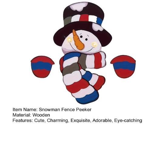 Snowman Fence Peeker Christmas Decoration Funny Wooden Christmas Fence Ornament Cute Snowman Peeking Yard Sign for Garden Courtyard Wall Holiday Home